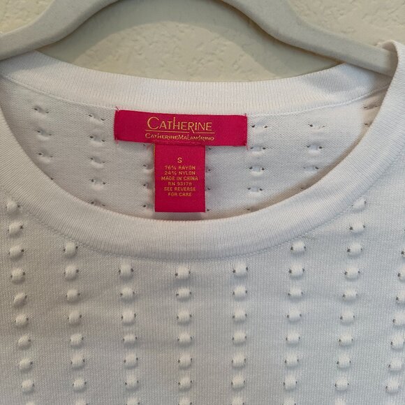 Catherine Malandrino White Short Sleeve Top - Picture 3 of 4